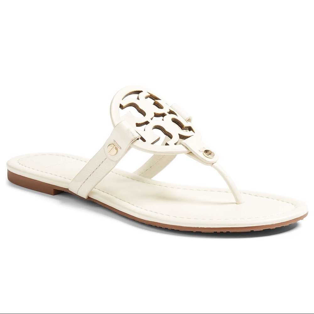 NEW IN BOX TORY BURCH MILLER SANDALS BLEACH - Picture 2 of 12